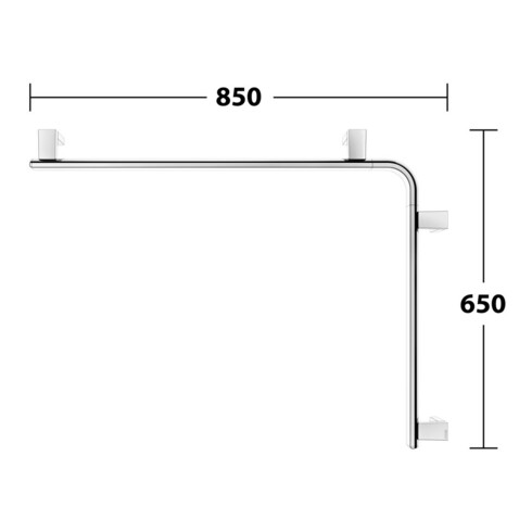 Keuco Barre de douche/baignoire AXESS 850x650mm, chromée