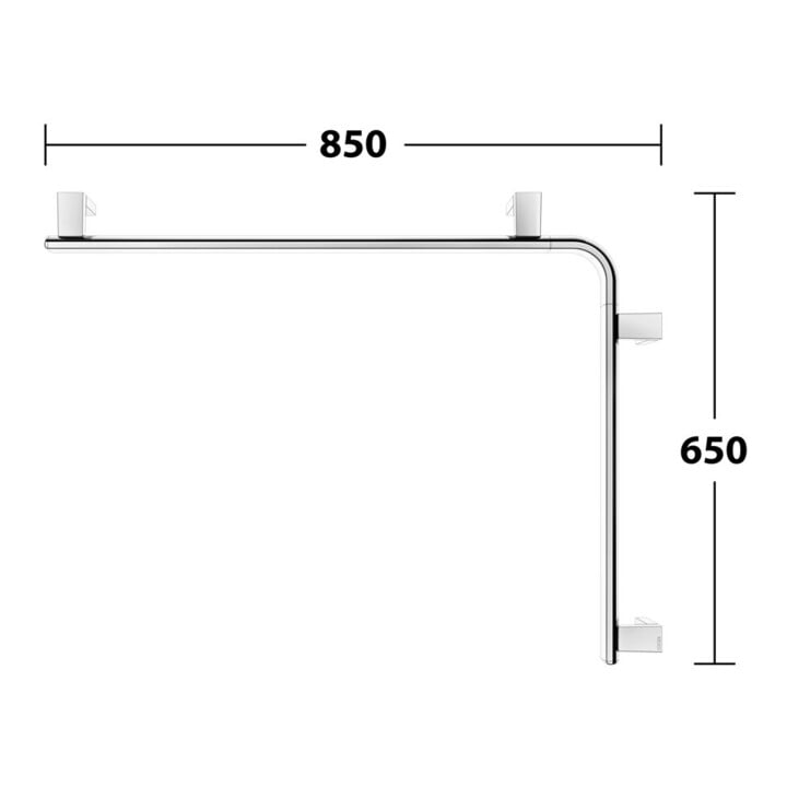 Keuco Barre de douche/baignoire AXESS 850x650mm, chromée