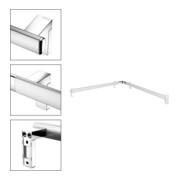 Keuco Barre de douche/baignoire AXESS 850x850mm, aluminium argenté anodisé/chromé-5