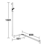Keuco Barres de douche AXESS AL si-el/vc, 850 mm, avec support, version gauche-2