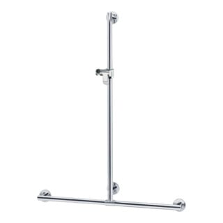 Keuco Barres de douche Plan Care avec support, pos. g/d, 1182/1263 mm, chromé