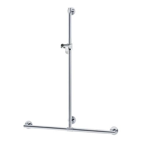 Keuco Barres de douche Plan Care avec support, pos. g/d, 1182/1263 mm, chromé