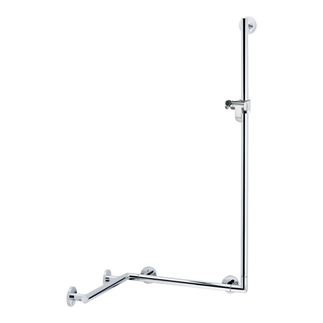 Keuco Barres de douche Plan Care avec support, pos. gauche/droite, 597/680/1265mm, AL si