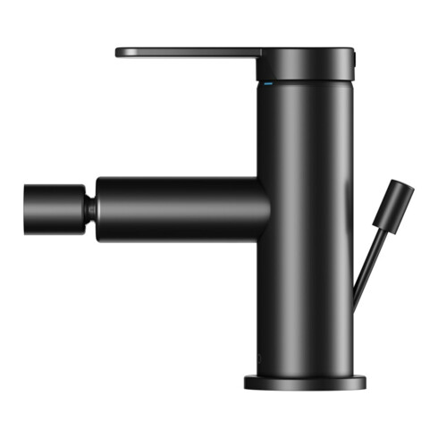 Keuco Bidet-Einhebelmischer IXMO Flat Ausl. 110mm, m Abl.garn, schwarz matt