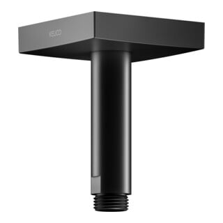 Keuco Bras de douche A 100mm, noir mat, raccord plafond, rosace angle