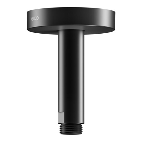 Keuco Bras de douche A 100mm, noir mat, raccord plafond, rosace ronde