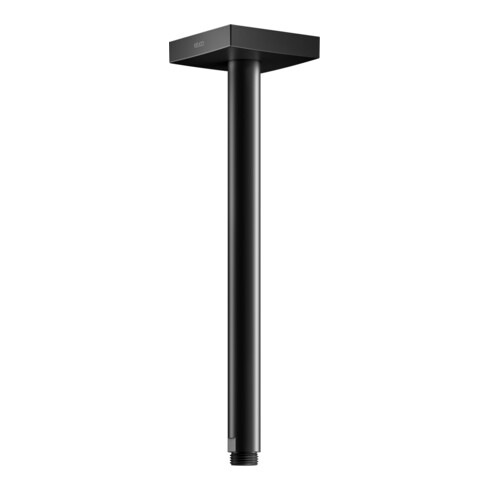 Keuco Bras de douche A 300 mm, noir mat, raccord plafond, rosace d’angle