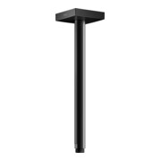 Keuco Bras de douche A 300 mm, noir mat, raccord plafond, rosace d’angle