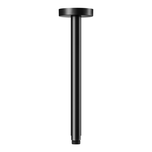 Keuco Bras de douche A 300 mm, noir mat, raccord plafond, rosace ronde