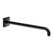 Keuco Bras de douche A 450 mm, noir mat, raccord mural, rosace carrée