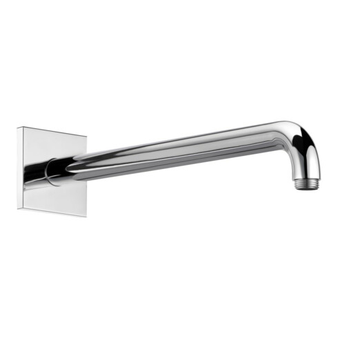 Keuco Bras de douche A 450mm, chromé mat, avec rosace d'angle