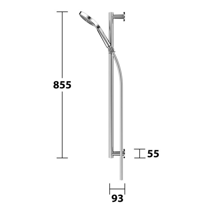 Keuco Brause-Set IXMO verchromt, Rosetten rund, 3 Strahlarten