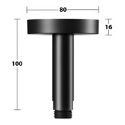 Keuco Brausearm A 100mm, sw ma, Deckenanschluss, Ros. rd-4