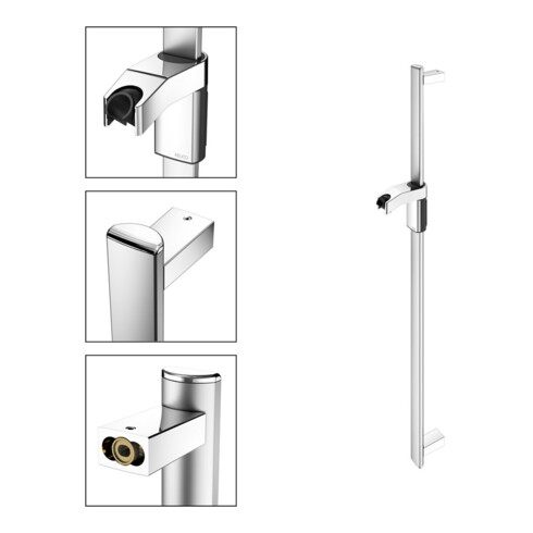 Keuco Brausestange AXESS 1000mm, Alu silber-eloxiert/verchromt