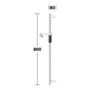 Keuco Brausestange AXESS 800mm, Alu silber-eloxiert/verchromt