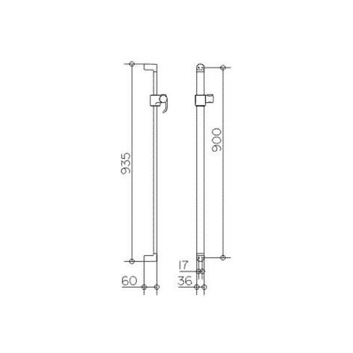 Keuco Brausestange ELEGANCE 900 mm verchromt