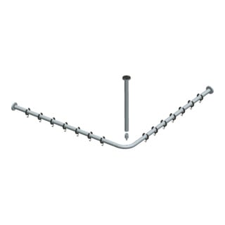 Keuco Brausevorhangstangen-Set Plan Alu silber-eloxiert, für Dusche 90x90cm