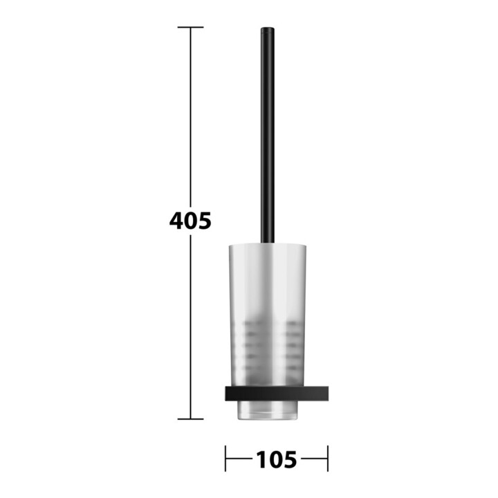Keuco Brosse WC Edition 11 murale, insert cristal mat, noir mat