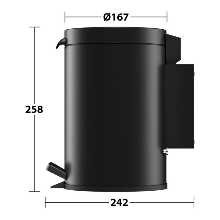 Keuco Collecteur hygiénique Plan mural, capacité 3 l, noir mat