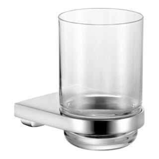 Keuco Collection Moll Porte-verre en cristal clair, chromé