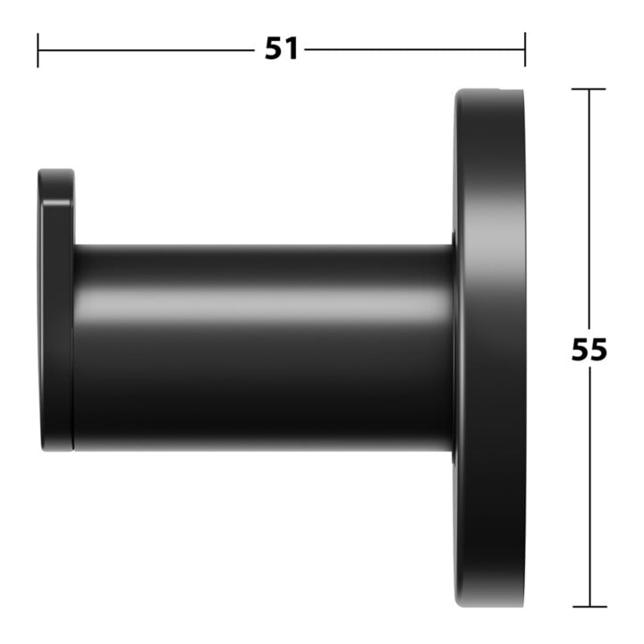 Keuco Crochet à serviette Plan noir, saillie 51 mm