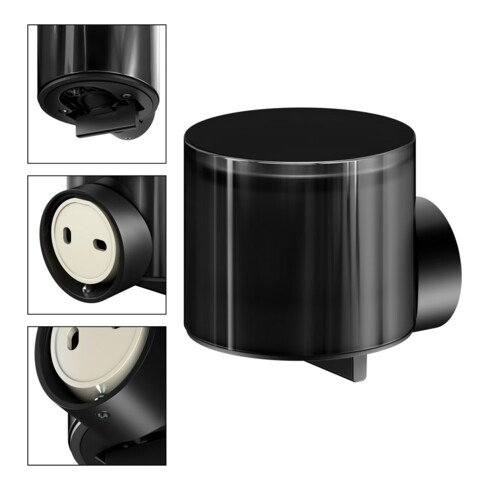 Keuco Distributeur de lotion REVA noir mat, verre mat véritable, chrome et plastique