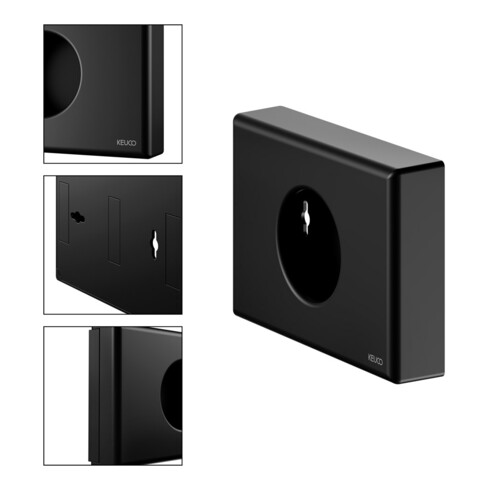 Keuco Distributeur de sacs hygiéniques noir mat, plastique ABS