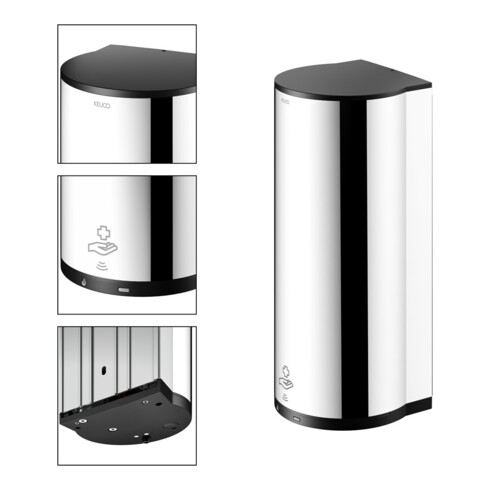 Keuco Distributeur électronique de désinfectant Plan, modèle mural, chromé