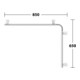 Keuco Dusch-/Wannenhandlauf AXESS 850x650mm, Alu silber-eloxiert/verchromt-4
