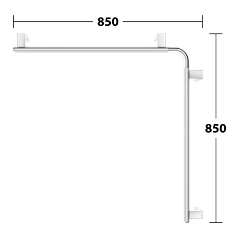 Keuco Dusch-/Wannenhandlauf AXESS 850x850mm, Alu silber-eloxiert/verchromt