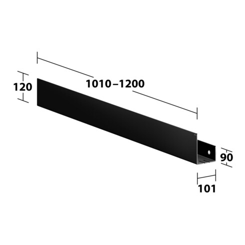 Keuco Duschablage 1010-1200mm, 120x90, schwarzgrau