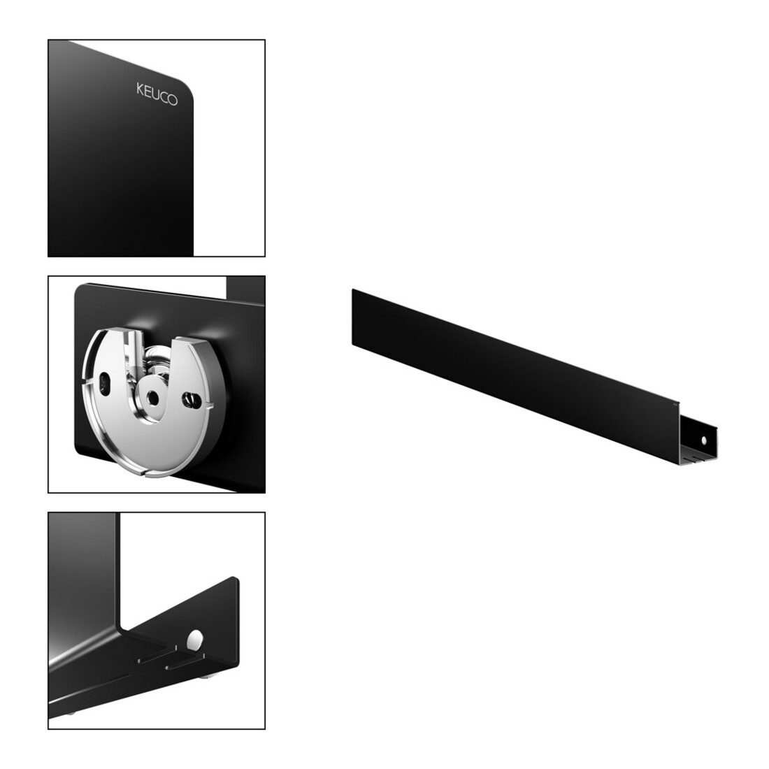 Keuco Duschablage 1010-1200mm, 120x90, schwarzgrau