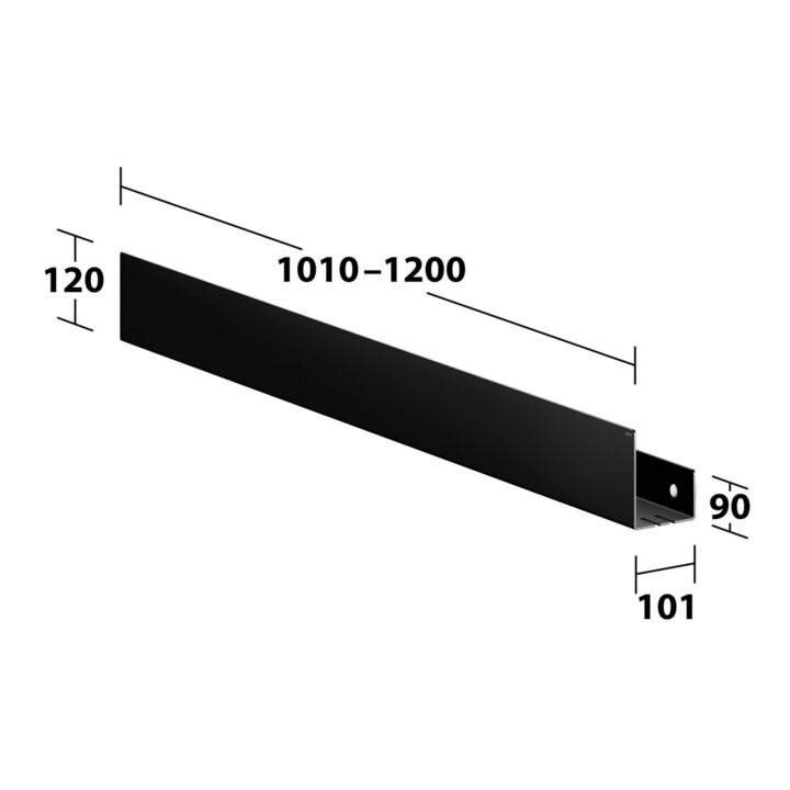 Keuco Duschablage 1010-1200mm, 120x90, schwarzgrau