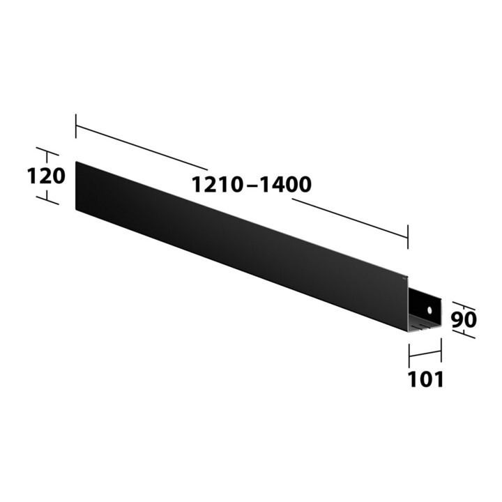 Keuco Duschablage 1210-1400mm, 120x90, schwarzgrau