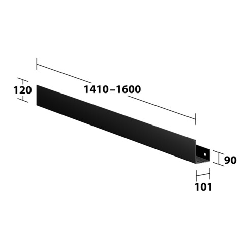 Keuco Duschablage 1410-1600mm, 120x90, schwarzgrau
