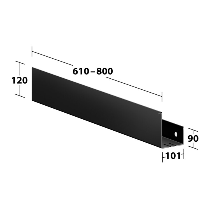 Keuco Duschablage 610-800mm, 120x90, schwarzgrau