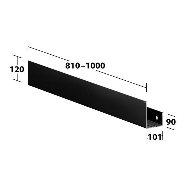 Keuco Duschablage 810-1000mm, 120x90, schwarzgrau