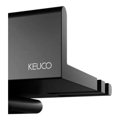 Keuco Duschablage REVA sw matt, mit integriertem Glasabzieher