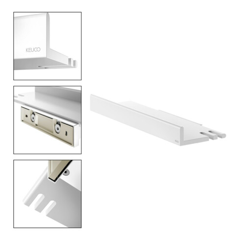 Keuco Duschablage REVA w, abn., m vd Befestig., m integr. Ha.