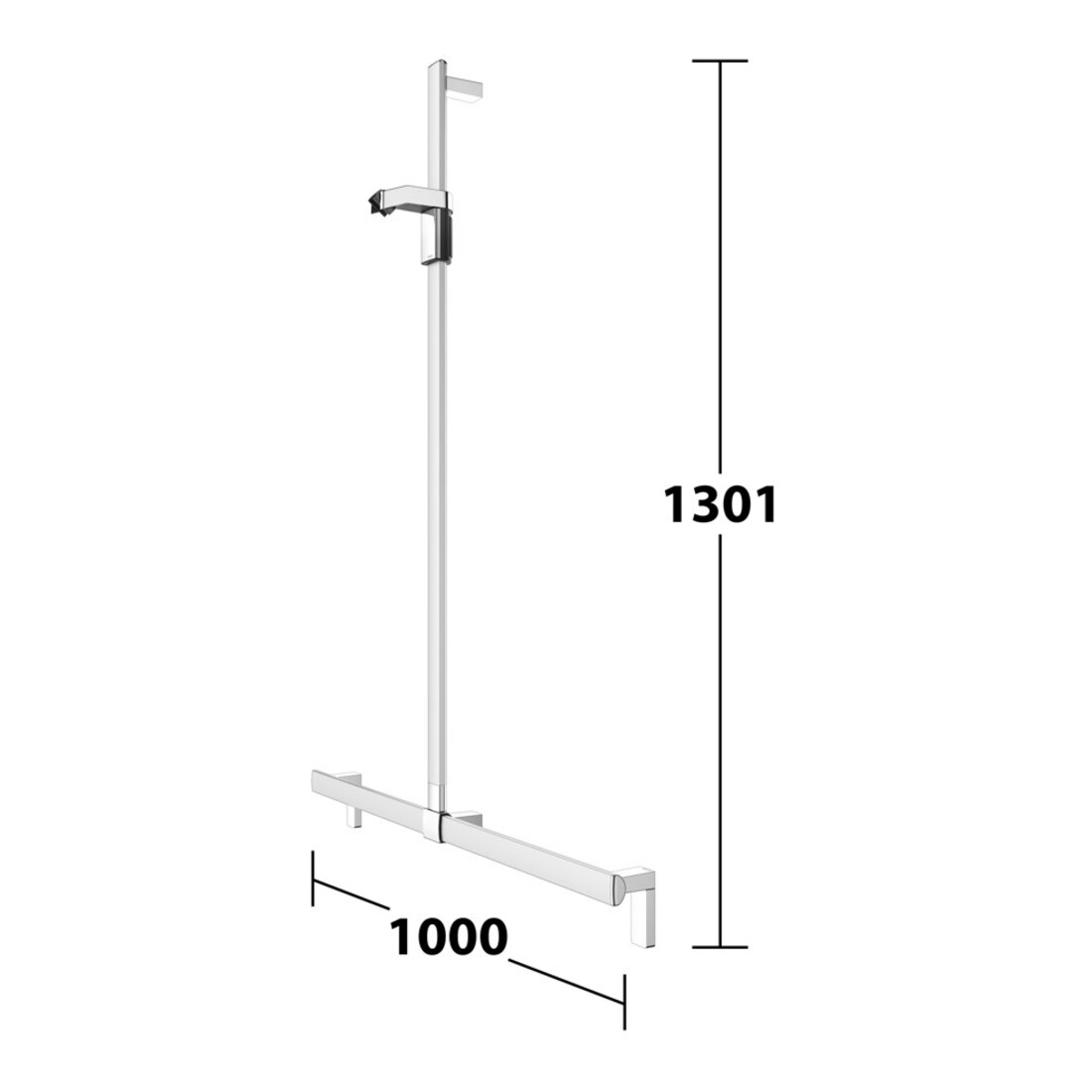 Keuco Duschhandlauf AXESS Alu si-elox/vc, 1000mm, mit Brausestange