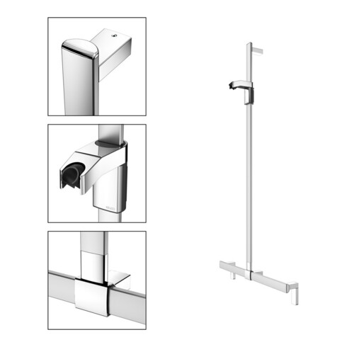 Keuco Duschhandlauf AXESS Alu si-elox/vc, 700mm, mit Brausestange
