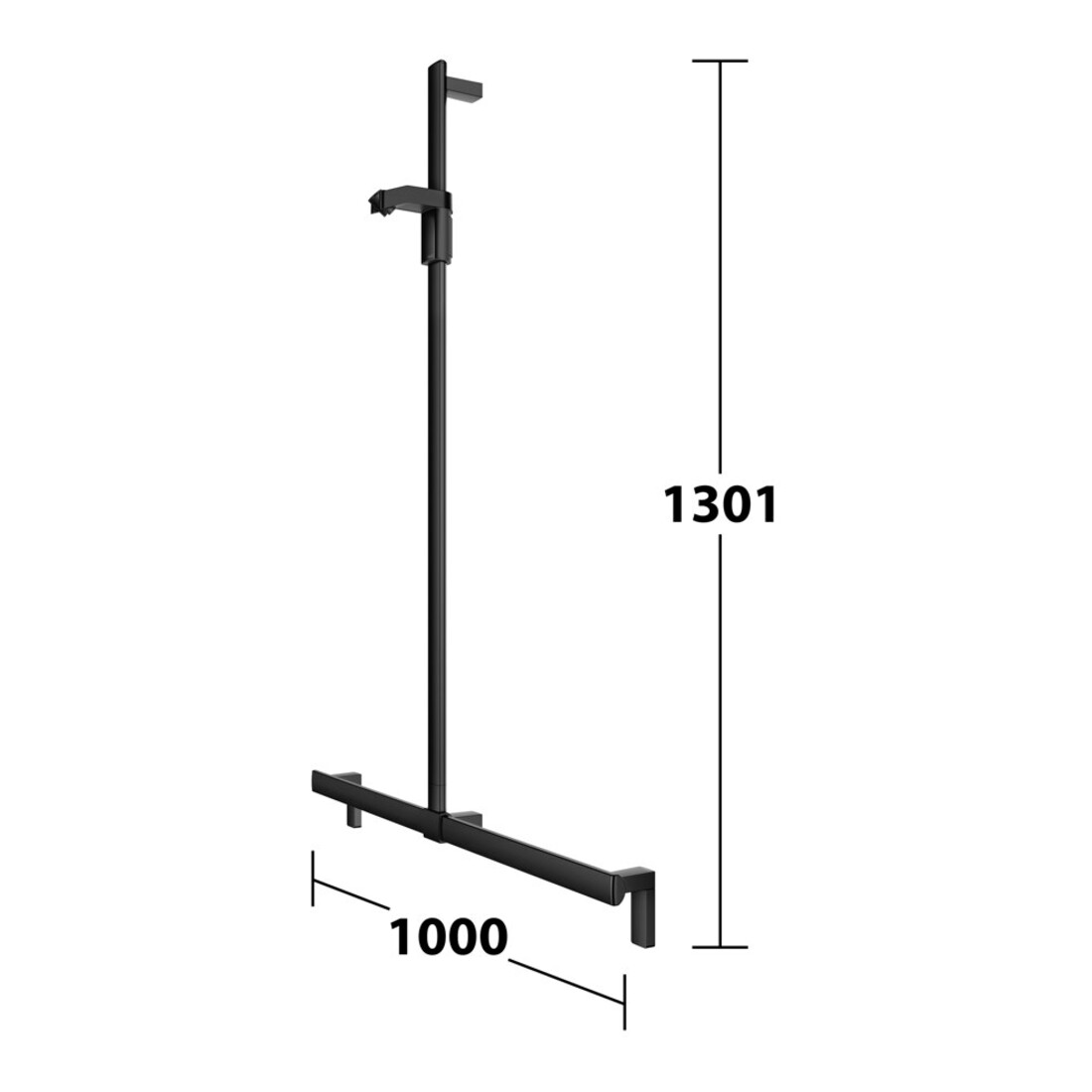 Keuco Duschhandlauf AXESS schwarz matt, 1000mm, mit Brausestange