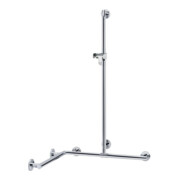 Keuco Plan Care Barre de douche avec support, droite/gauche, 797x797x1263mm, chromé
