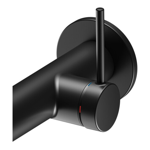 Keuco EHM IXMO Douchette Soft 165 mm, noir mat, montage mural, rosace ronde