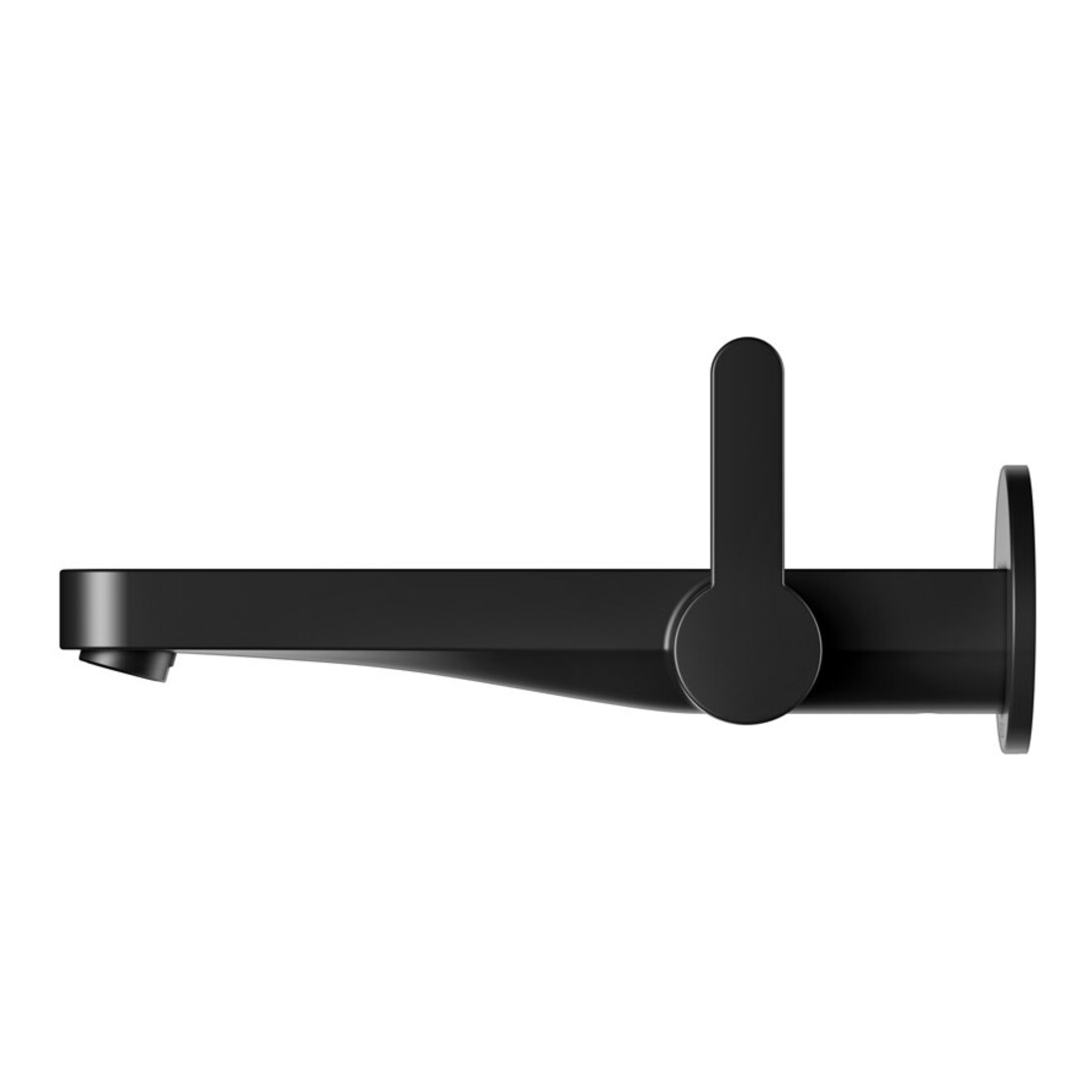 Keuco EHM IXMO Robinet plat 225 mm, noir mat, montage mural, rosace ronde