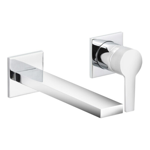 Keuco Robinet mural lavabo 2 trous Edition 11 UP, sans garniture, bec 197 mm, chromé