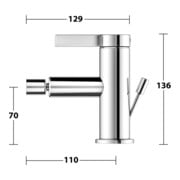 Keuco Einhebelmischer für Bidet IXMO 59509 m.Zug.-Ablgrt. Pure, Rosette r/e verchromt-2