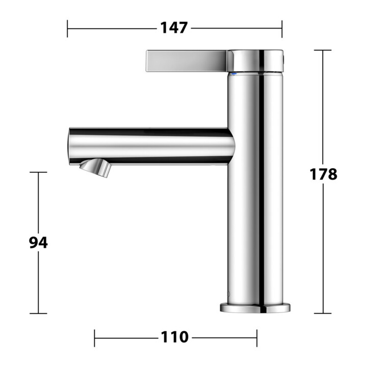 Keuco Einhebelmischer für Waschtisch 100 IXMO 59502 o.Zug.-Ablgrt. Pure, Rosette r/e verchromt