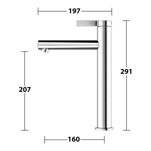 Keuco Einhebelmischer für Waschtisch 210 IXMO 59510 o.Zug.-Ablgrt. Pure, Rosette r/e verchromt