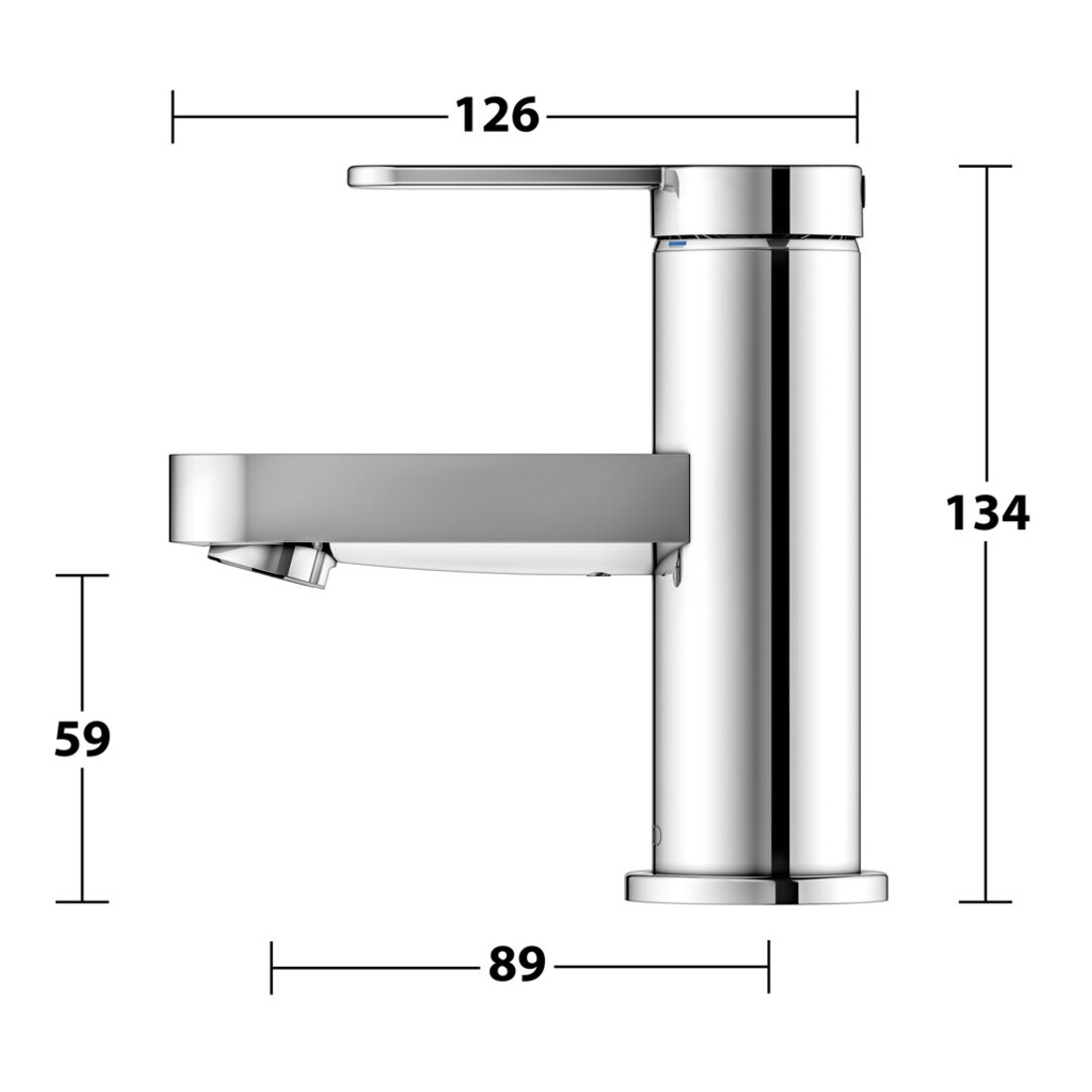 Keuco Einhebelmischer für Waschtisch 60 IXMO 59504 o.Zug.-Ablgrt. Flat, Rosette r/e verchromt